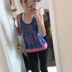 CUBS Sequin tank! PINK